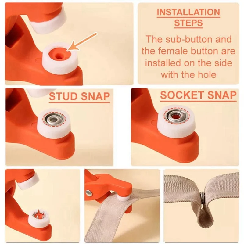 1Set Five-Claw Buckle Installation Tool Pliers Set Sewing-Free Invisible Snap Buttons For DIY Crafts