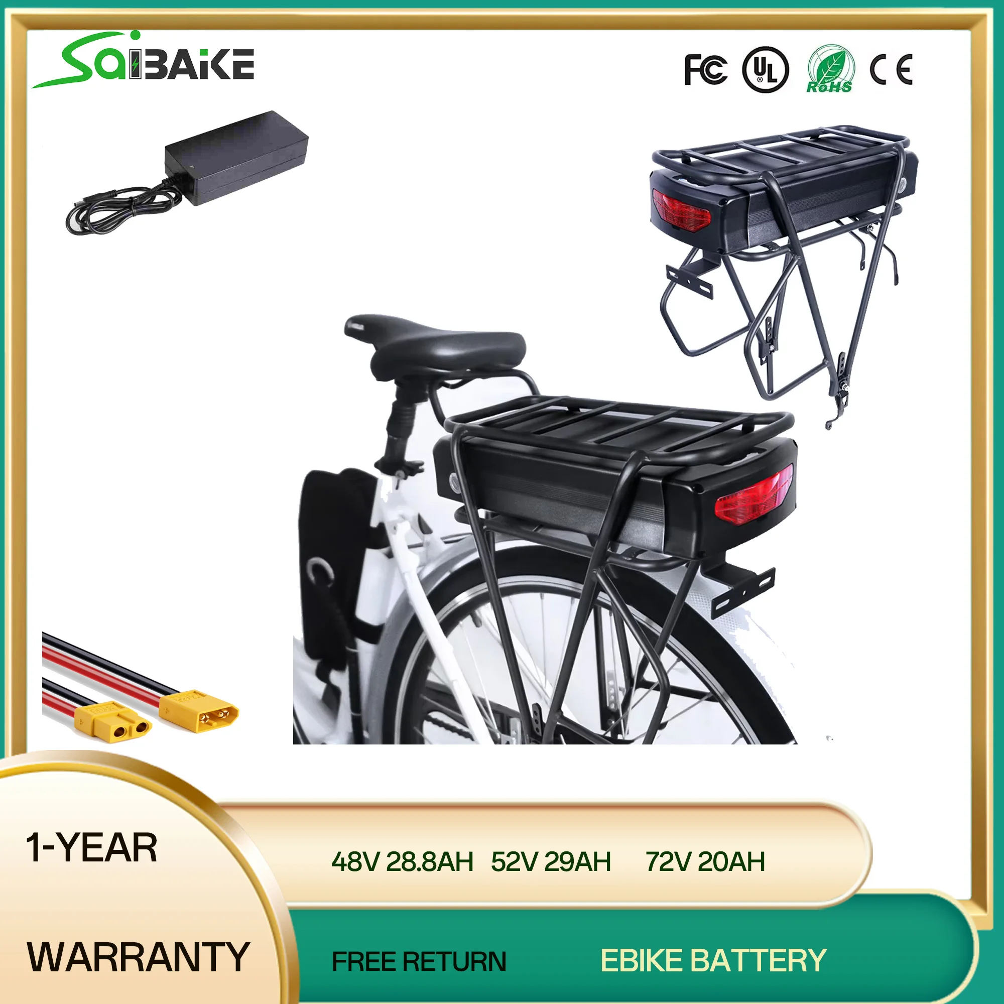 52V 48V 15Ah Ebike Battery Li-Ion Electric Bike Battery For 1500w Motor Kit 05 Xj - View #4