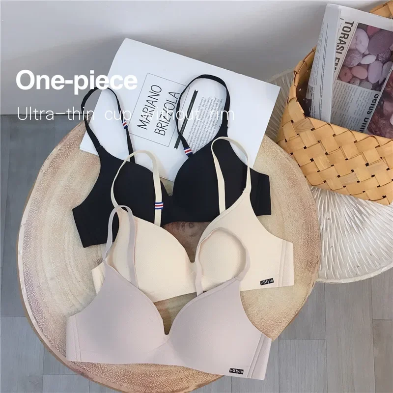 Glossy Gathered Wireless Bra For Small Chest Large Size Support_voghion.com