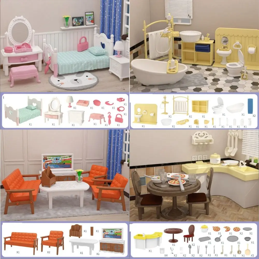 Forest-Animal-Family-1-12-Dollhouse-Furniture-Bedroom-Kitchen-Bathroom ...