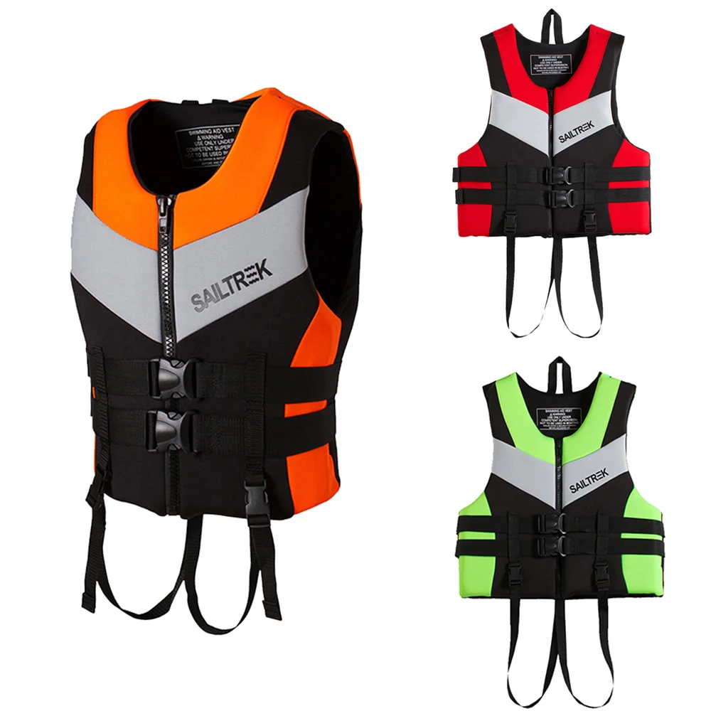 Neoprene Life Jacket for Adults, Safety Vest, Water Sports, Fishing, Ski, Kayaking, Boating, Swimming, Drifting, New adults life jacket neoprene safety life vest