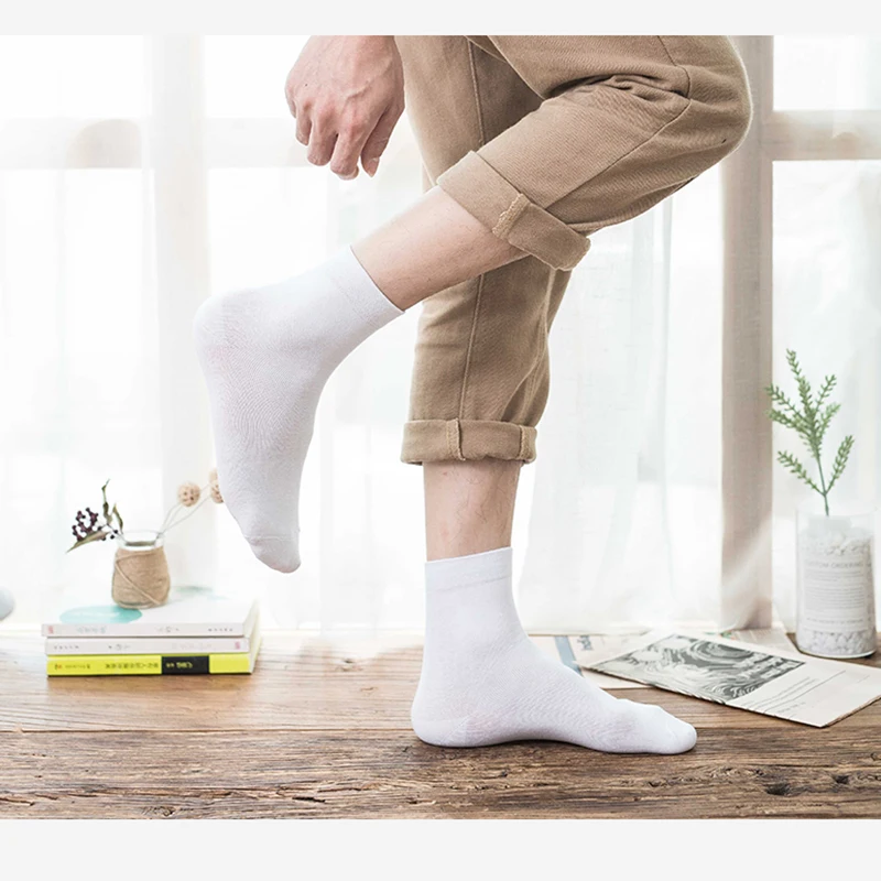 10 Pairs/Lot High Quality Men Socks Cotton Black Business Casual Socks Soft Stink Proof Sox Spring Men's Dress Gift Size EU38-45