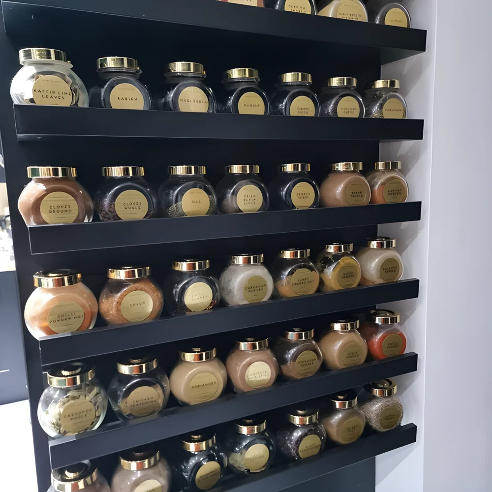 Gold Metallic Herbs and Spice Labels-List-Waterproof labels Water and Oil Resistant sizes