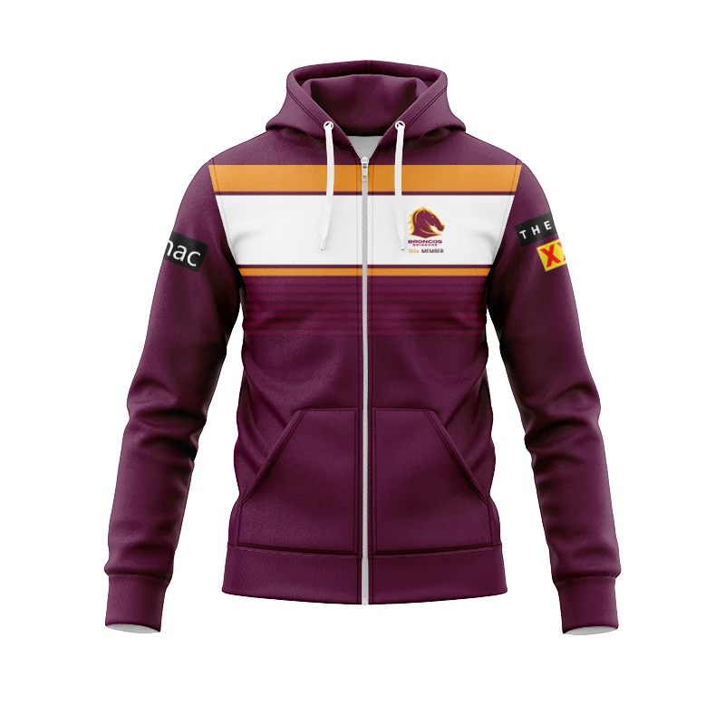 2024BrisbaneBroncosTrainingclothingjacketHoodierugbyjerseyAustraliaANZACrugbyshirt