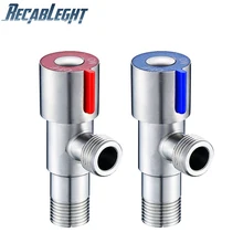 

Recableght Toilet Sink Stainless Steel Angle Valve Cold Hot Water Stop High Quality Material Durable Bathroom Basin Faucet Valve