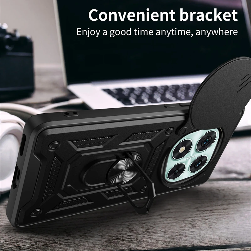 Enhanced Armor Case with Ring Magnetic Holder and Lens Protection