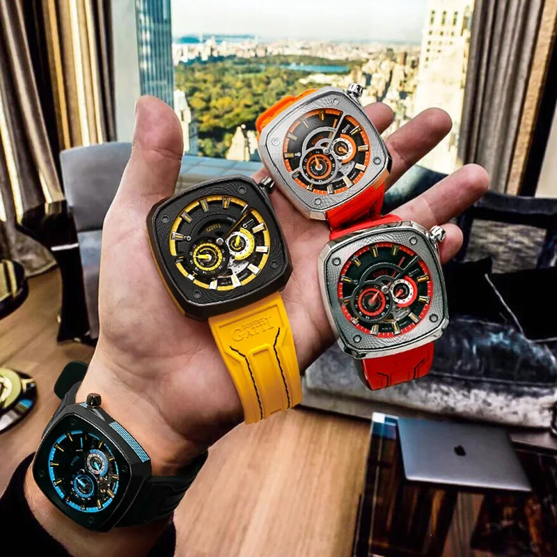 BONEST GATTI Offshore Speed &middot; New Colors German Craft Brand Square Waterproof Men's Fully Automatic Mechanical Watch