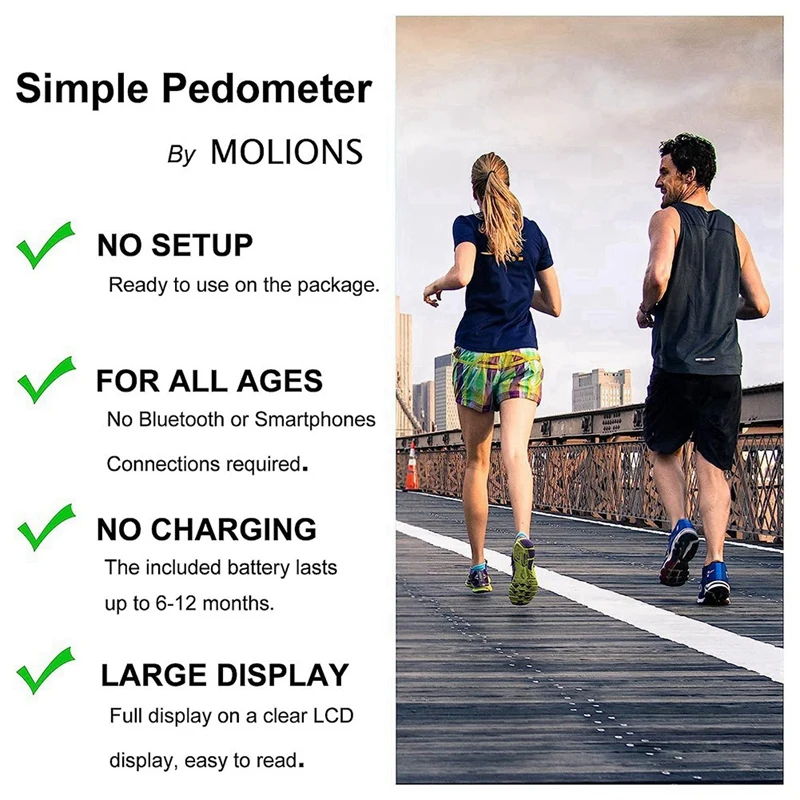 2X Pedometer For Walking, Accurate Pedometer With Big Display And Belt Clip For Men Women Kids And Elders