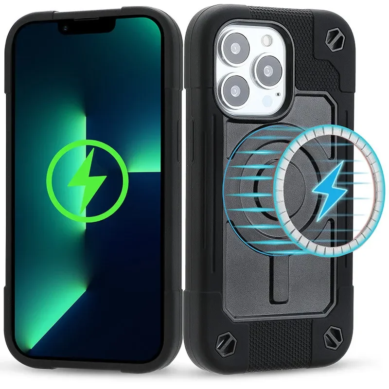 Heavy Armor Shockproof Magnetic Charging Phone Case