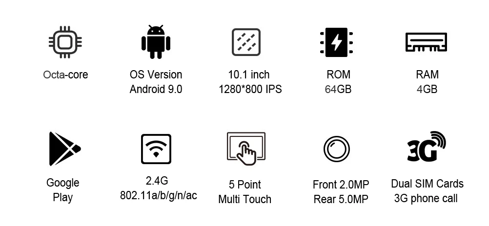 10.1-Inch Octa-Core Tablet PC - Google Play, 3G Phone Call, GPS, WiFi, 1280 x 800 IPS Glass Screen, 4GB/64GB Description Image.This Product Can Be Found With The Tag Names Original 10 1 tablets 3g, Original 3g 64gb tablets, Tablet pc, Tablets google play, Wifi tablets