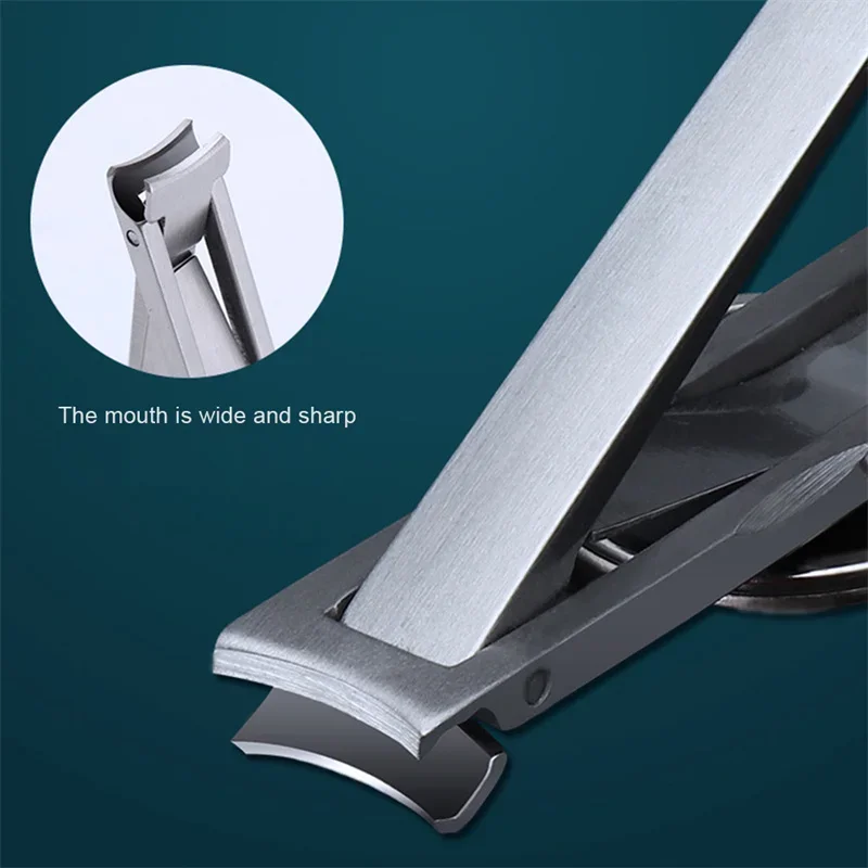 Stainless Steel Ultra-thin Foldable Hand Toe Nail Clippers Cutter with Keychain Trimmer Tool Kit Key Ring