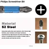 Magnetic Screwdriver Bits Set PH1 PH2 PH3 PZ1 PZ2 PZ3 Anti-slip 1/4 Hex Shank Fit Hand Electric Drill Driver Tool Part Accessory 6