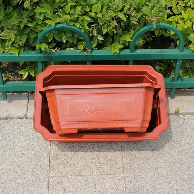 Virágtermesztés Téglalap Alakú Ablak Zamatos Fa Ültetvények Vízelvezető Edény Ültetvény Bonsai Edények Kert Edzőtartály - Image 4
