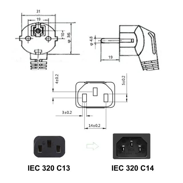 Cable de alimentación para ordenador portátil, adaptador de corriente de  0,5 m/2m/5m, enchufe europeo IEC C5, Cable de extensión para Asus, Dell,  HP, Notebook, LG, TV, impresora y proyector - AliExpress