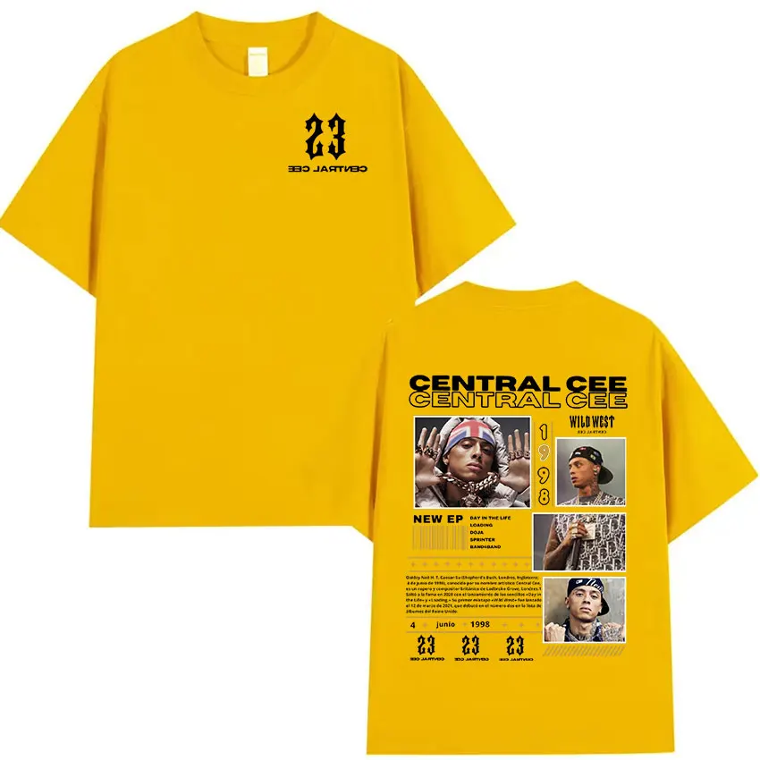 Rapper CENTRAL CEE WILD WEST Tour 2025 Graphic T Shirts Men's
