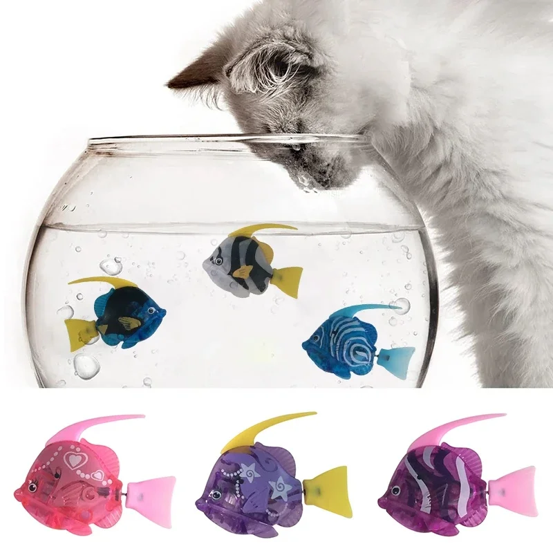 CatInteractiveElectricFishToyWaterCatToyswithLEDLightIndoor