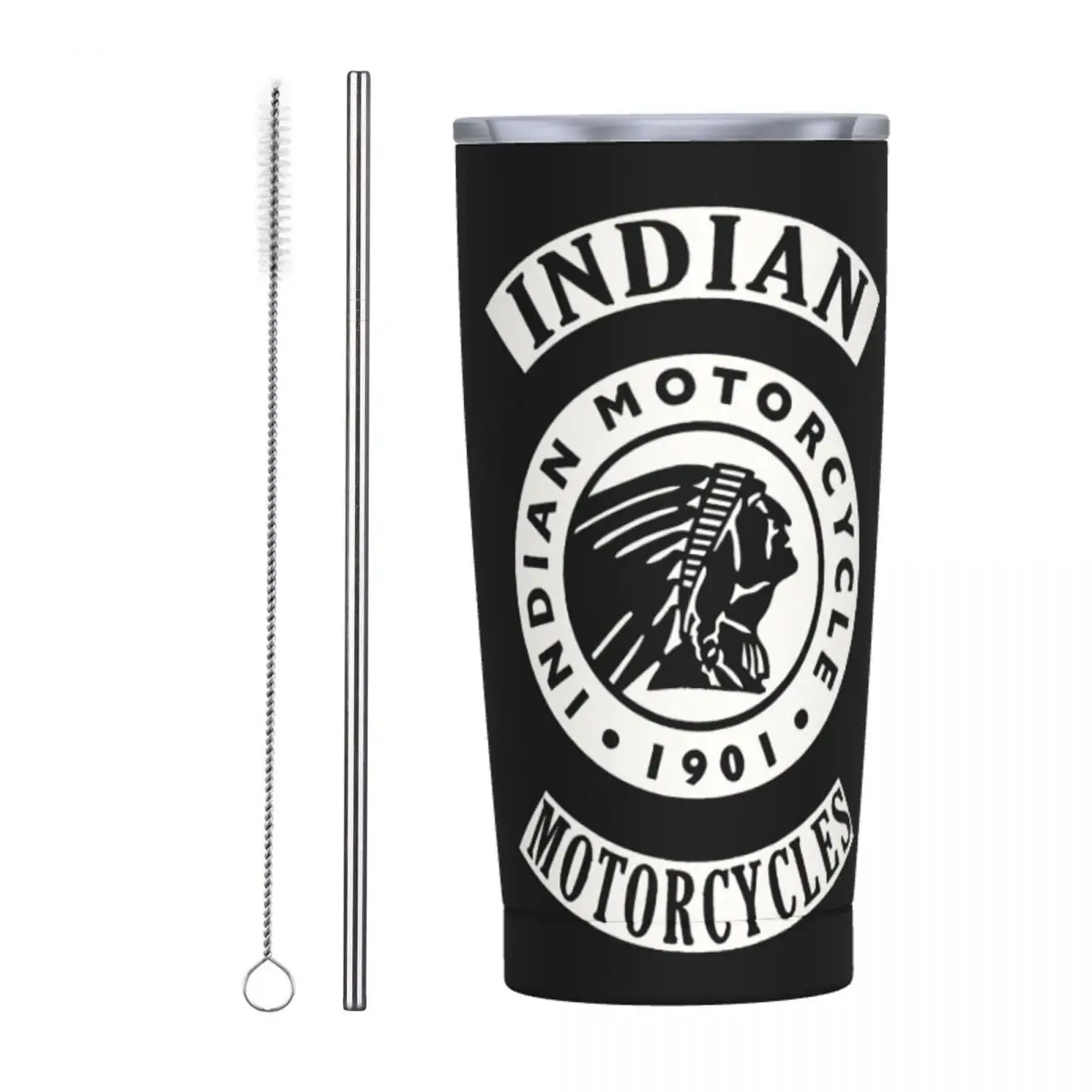 Black Friday Indian Vintage Motorcycles Bicchiere Isolato Con Coperchio Indian Motorcycles Tazze Termiche In Acciaio Inossidabile, 20Oz
