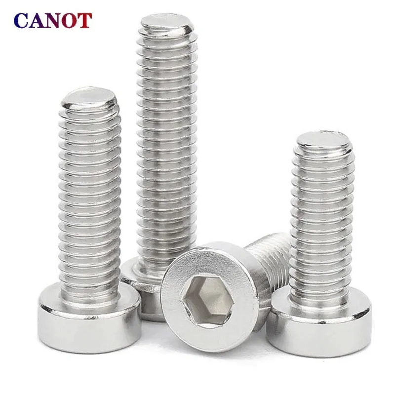 3-50pcs M2-M10 304 A2-70 stainless steel DIN7984 Hex Socket Thin Low Short Profile Head Allen Cap Screw hex socket screw