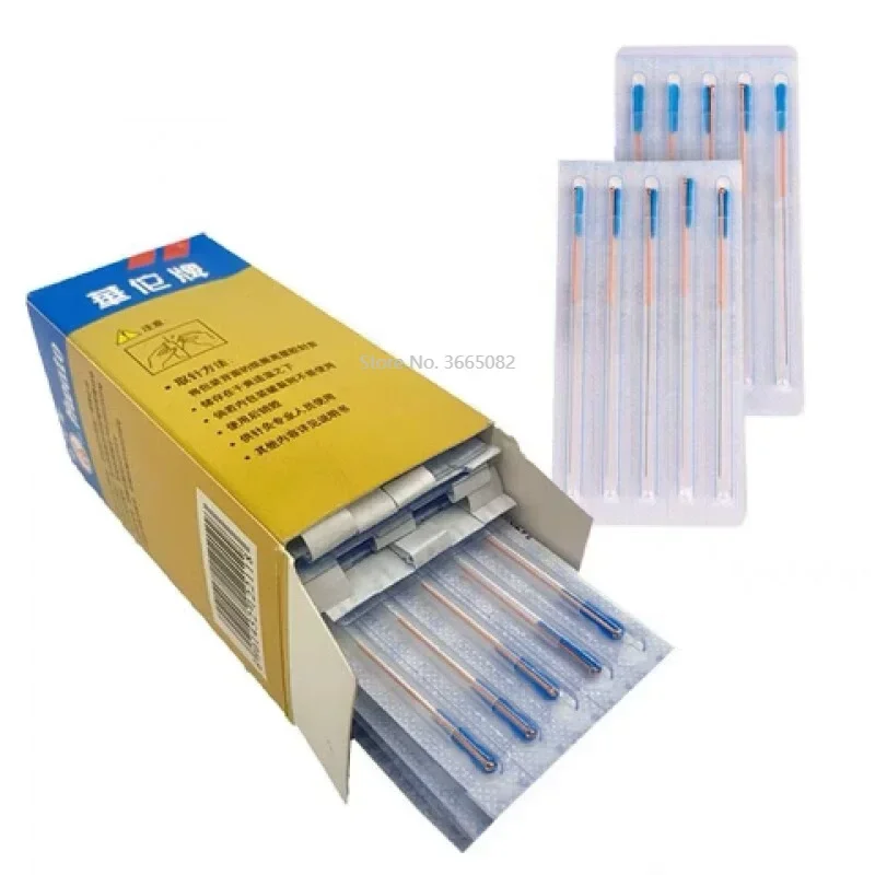 100 pcs copper hand acupuncture needle for single use with tube HuaTuo acupuncture needle