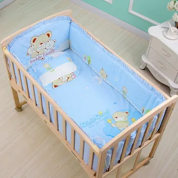 6Pcs Cartoon Infant neonato culla Set biancheria da letto culla recinzione Nursery Toddler Bed Room culla paraurti (4 paraurti + materasso + cuscino)