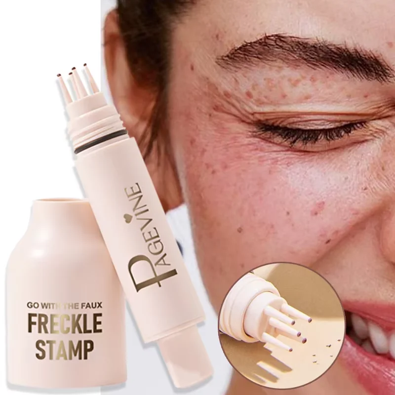 Matita per timbri per lentiggini facciali, trucco naturale per lentiggini, macchie scure, talpe, impermeabile, correttore non facile da sbiadire, contorno femminile - immagine 3