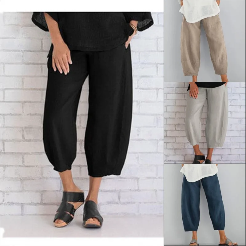 

Baggy Pants Summer Large Size Casual Black Pant Pantalones de Mujer Korean Fashion Streetwear Solid Clothing Pantaloni Donna 5XL