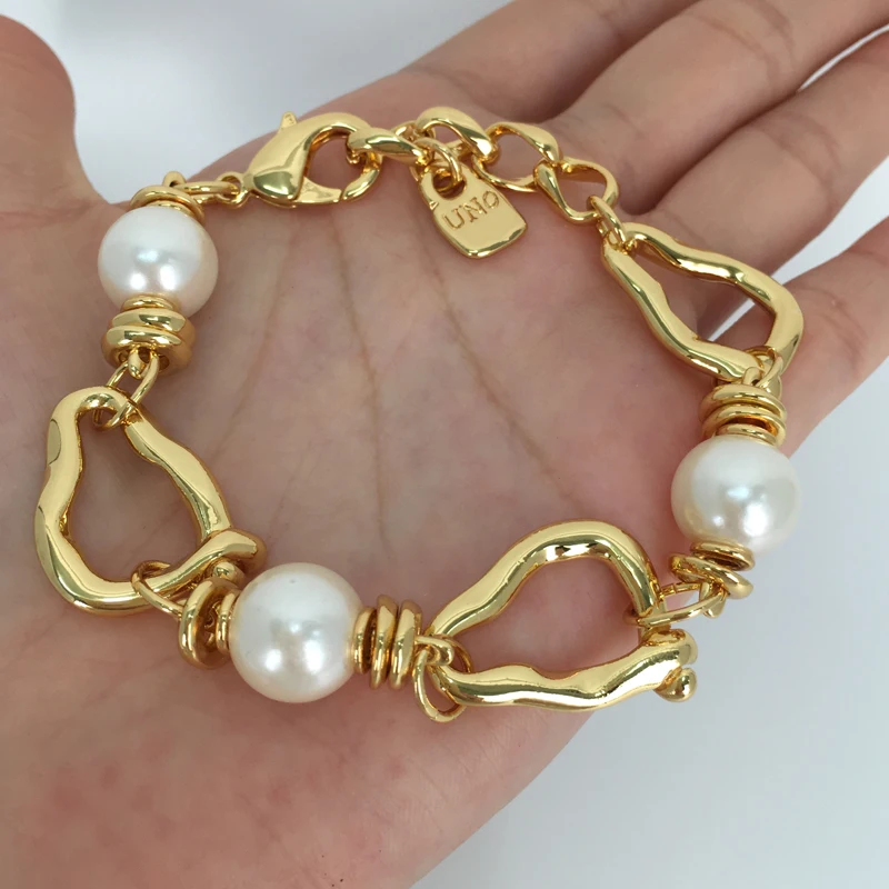 YS High Quality European And American Original Fashion Electroplating 925 Silver Pearl Uno De 50 Bracelet Holiday Jewelry Gft