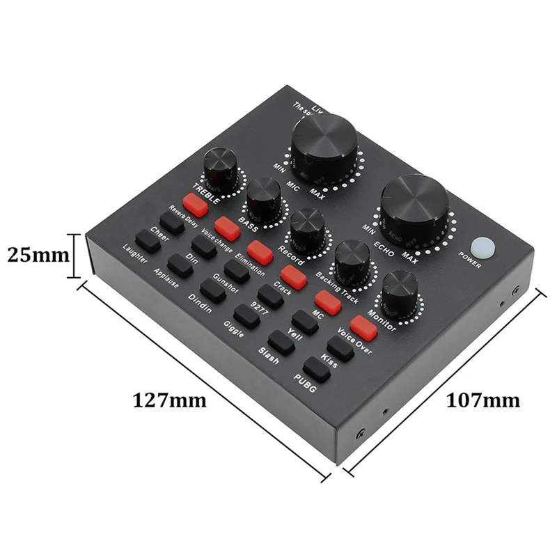 V8 Sound Card Voice Change Live Streaming Singing Karaoke Headset Live External Sound Card Record For Mobile Home KTV