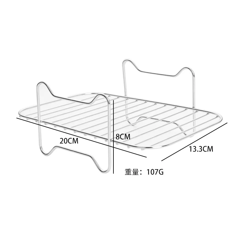 3 Pezzi Griglia per Friggitrice ad Aria, Rack per