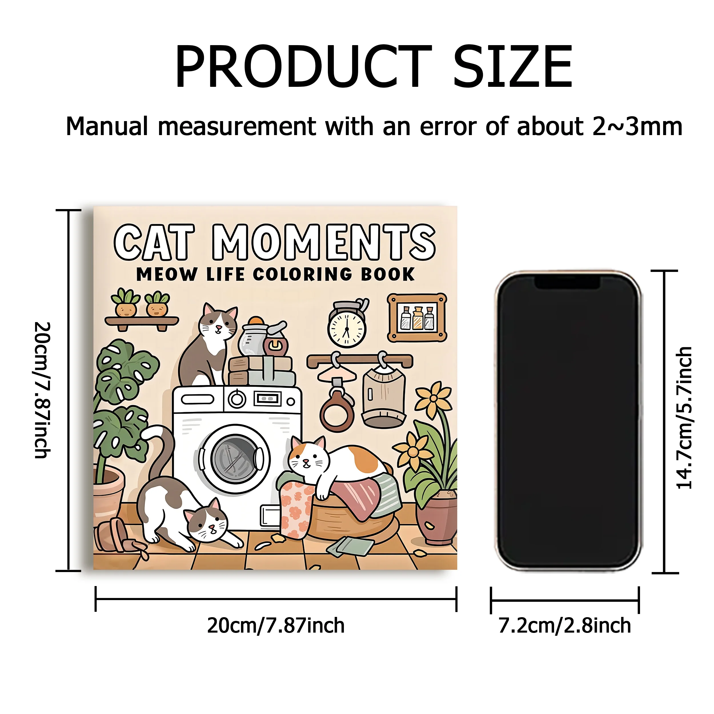 CAT MOMENTS Bold-easy Patterns Coloring Book for Adults Cute Drawing Book Perfect Gift for Party and Birthday 3