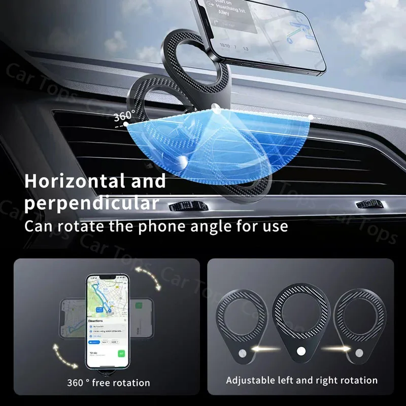 Enhanced Magnetic Car Phone Holder with 360° Rotation and Vent Mount Support