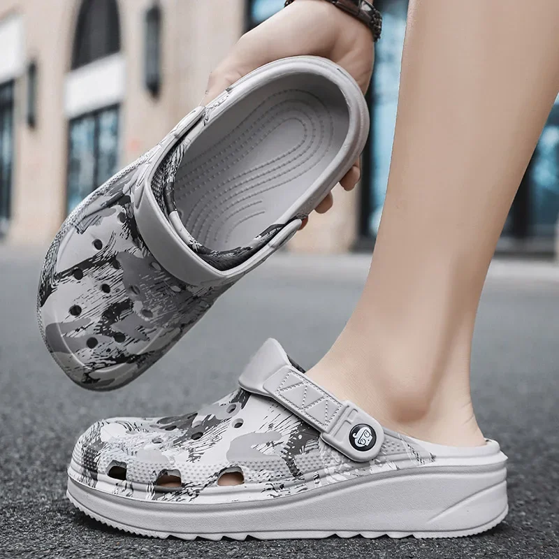 Men Slippers Camouflage Platform Outdoor Summer Clogs Shoe Women Beach Sandals Male Soft EVA Indoor Home Slides Lover Flip Flops 2