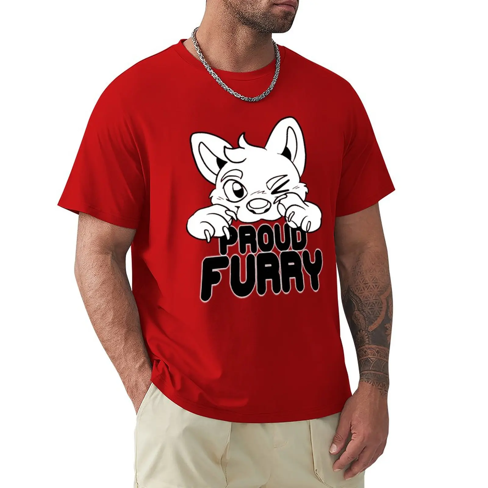 

Proud Furry T-Shirt Aesthetic clothing anime Men's t shirts