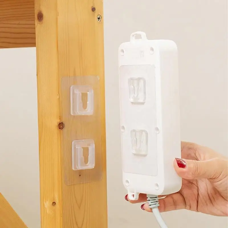 Double Sided Adhesive Wall Hooks No Drill Wall Sticker Hangers Mounted Hooks Clear Suction Cup Hanger No Drill