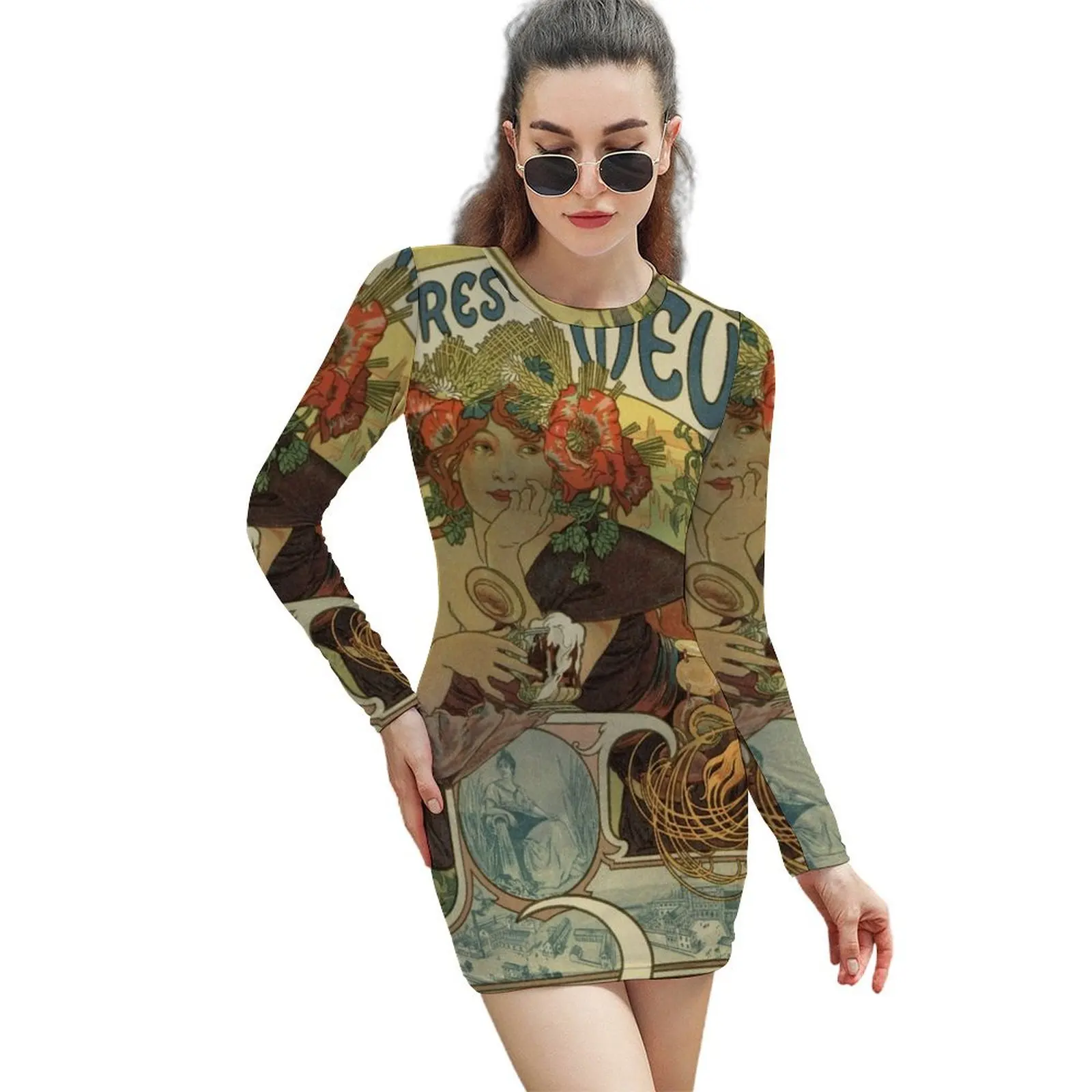 

Alfons очень стильное платье-футляр с длинным рукавом пиво ad женская одежда корейские стильные женские платья