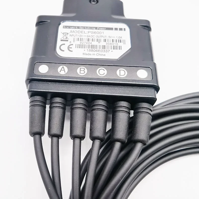 PS4001 6-Way Charger Cable Type-C Plug Adapter Swithching Power Charge For HYT Hytera BP560 AP510 G32 G36 Two Way Radio