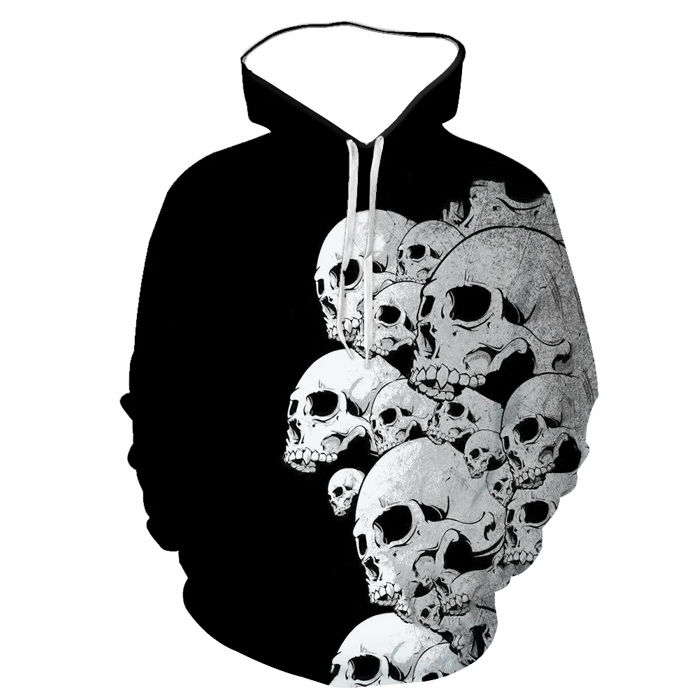 

2023 New Spring And Autumn Replacement Skull 3D Printed Hooded Hoodie Fashionable And Comfortable Long-Sleeved Customizable