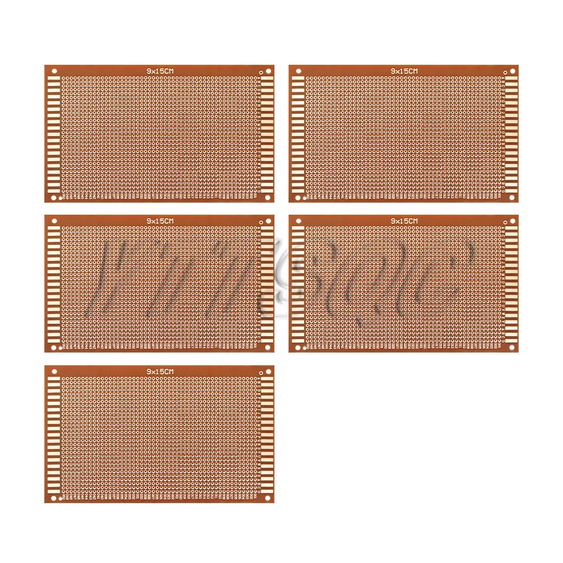 5pcs 9x15cm 범용 PCB 보드 Arduino 용 노란색 단면 PCB 인쇄 회로 기판