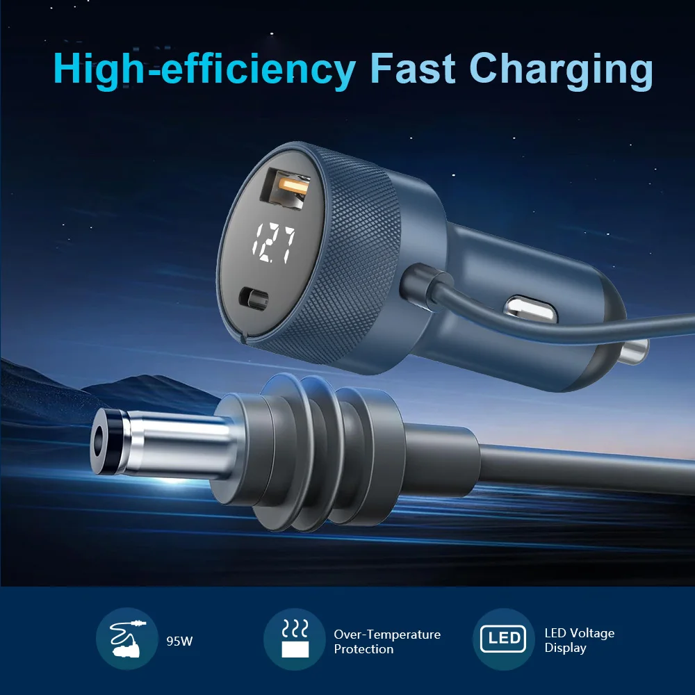 HOWENS 방수 스타링크 미니 전원 어댑터 12-24V  30V 2A 스텝업 컨버터 QC3.0+PD 타입 C 휴대폰 충전기 디지털 전압계