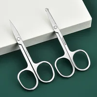 Stainless Steel Scissors Beauty Makeup Scissors Men's Beard Pointed Eyebrow Scissors Round Head Nose Hair Scissors Beauty Tool 1