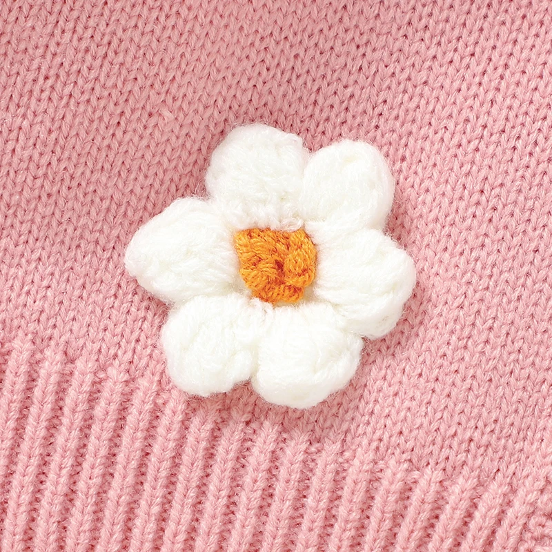 Baby Sweaters Knit Infant Boy Girl Cardigan Fashion Cute 3D Flowers Newborn Outerwear Kid Clothes Long Sleeve Spring Autumn Tops