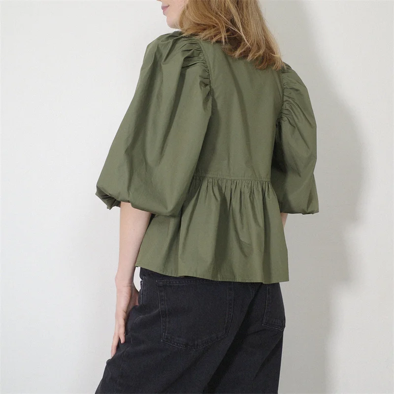 Camisas Y2K para mujer, ropa estética, elegante, color sólido/rayas, manga 3/4, cárdigan con lazo, blusa de los años 2000, ropa de calle