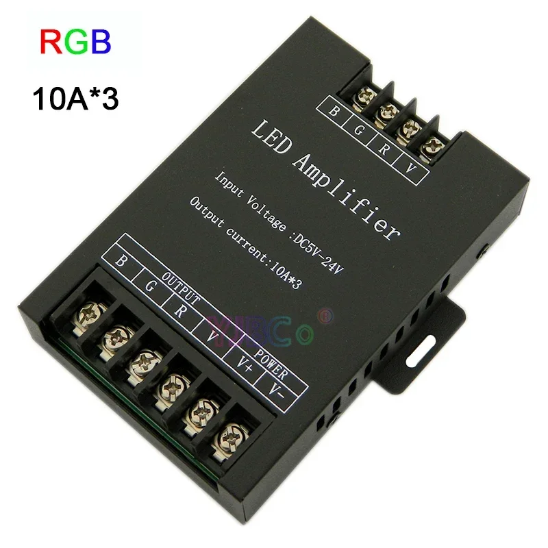 Iron/Aluminum shell 360W RGB LED strip Amplifier 5V 12V 24V DC Signal Repeater RGB Light Tape Controller