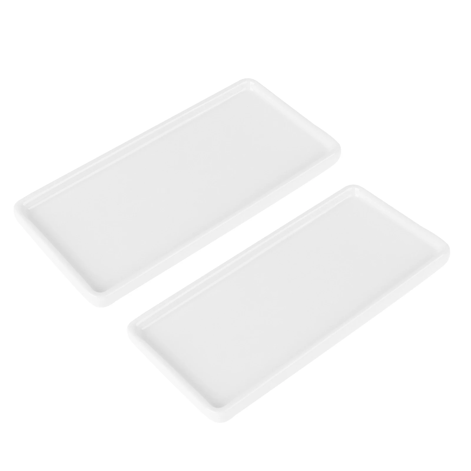 Ceramic Tray White Rectangular Platter Porcelain Storage Serving Plate Pottery Holder Bathroom Kitchen Storage jewelry tray