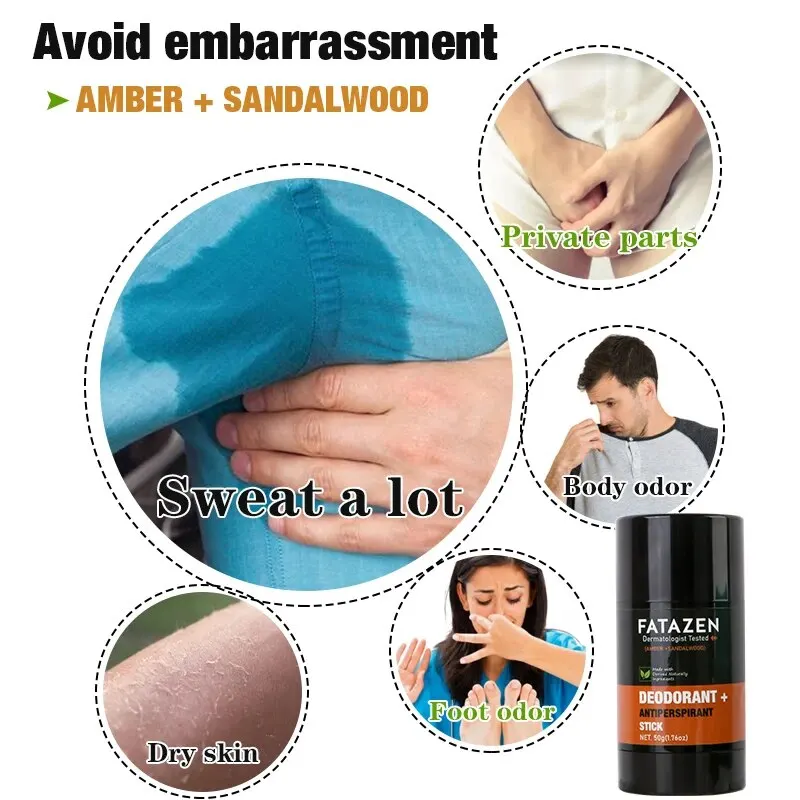 Deodorant Antiperspirant Stick Natural Amber Sandalwood Fragrance Sweat Odor Balm 50ml deodorizing stick deodorant stick