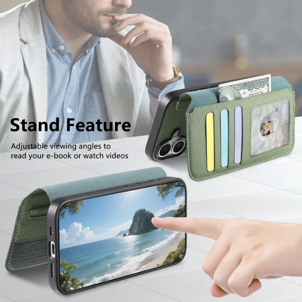 Luxury Flip Case - Detachable 2-in-1 Zipper Wallet Cover