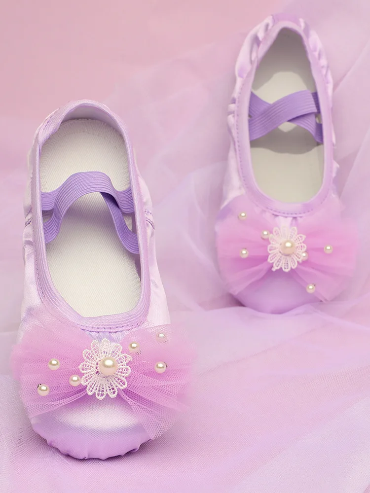 Canvas Ballet Toddler Shoes Amazon Girls Ballet Shoes Children's Dance Shoe  Soft Sole Practicing Cat Claw Satin Flower