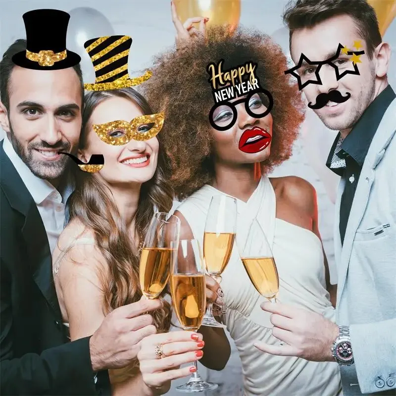 22PCS Birthday Photo Booth Frame Kids Adult Birthday Party Decoration Paper Happy Photo Props Frame