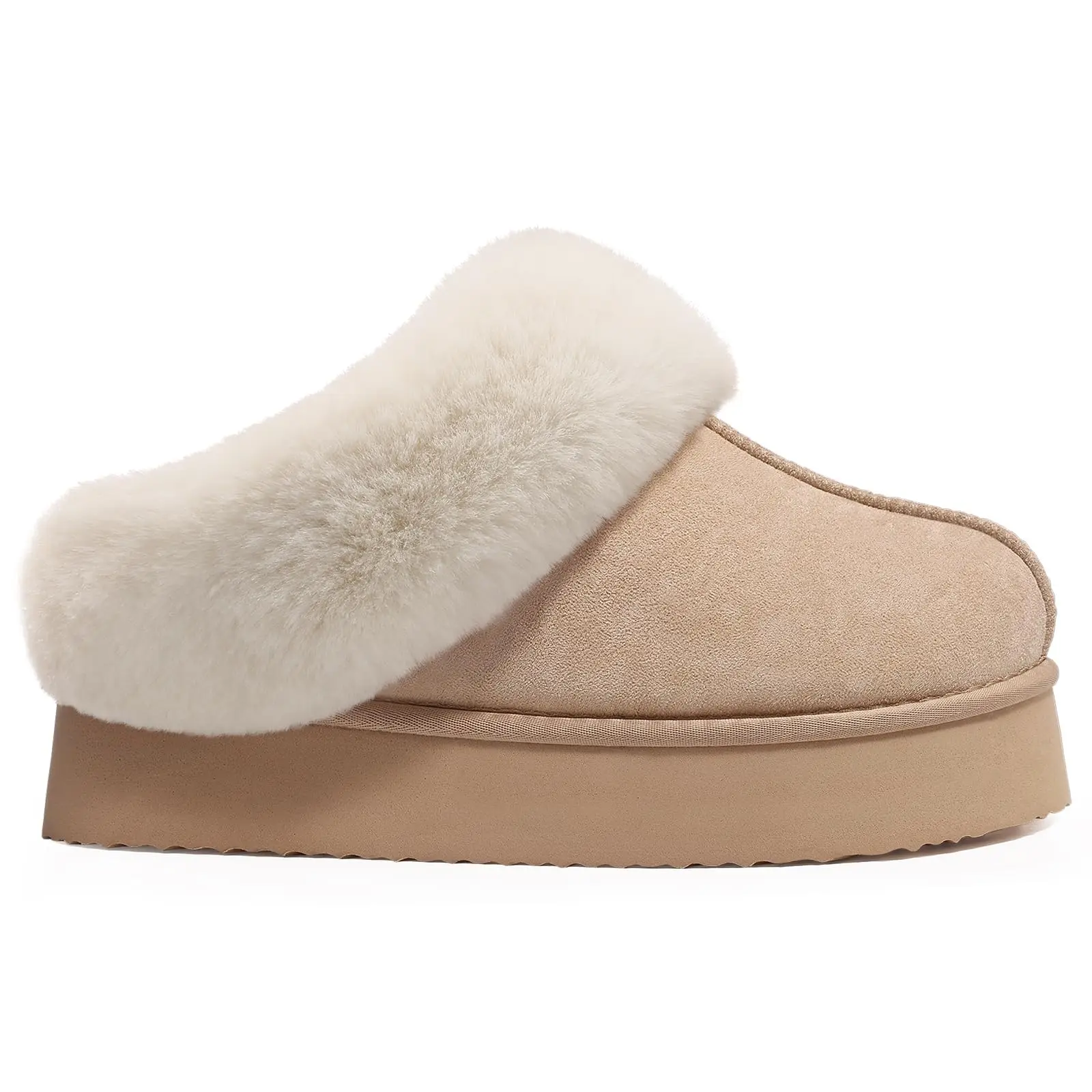 Platform Fuzzy Slippers For Women Winter Plush Slippers Warm Furry Indoor Thick Sole Memory Foam House platform slippers women slippers warm slippers