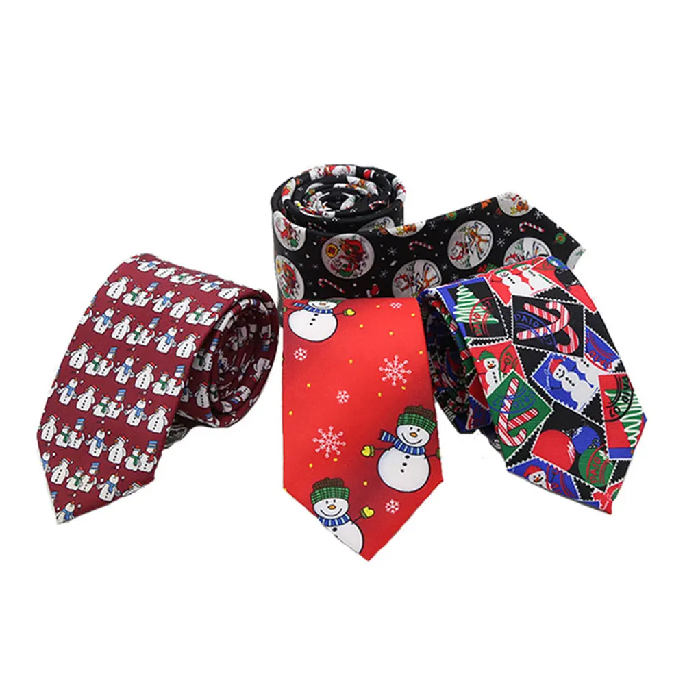 Cravatte natalizie Cartoon Babbo Natale Alce Pupazzo di neve Cravatte per albero di Natale per bambini Decorazione per feste di Natale Accessori per costumi regalo  15